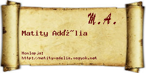Matity Adélia névjegykártya